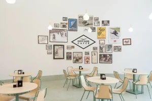 Inside the Moto Guzzi Caffe at the Museum