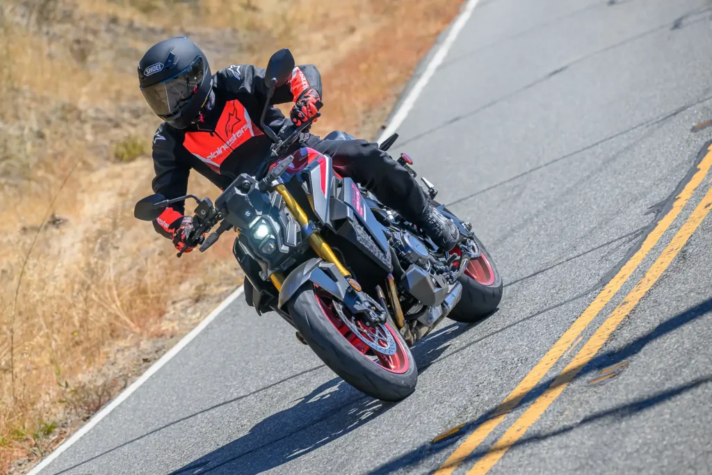 Shoei RF-SR2 Helmet Review: In action on a Suzuki