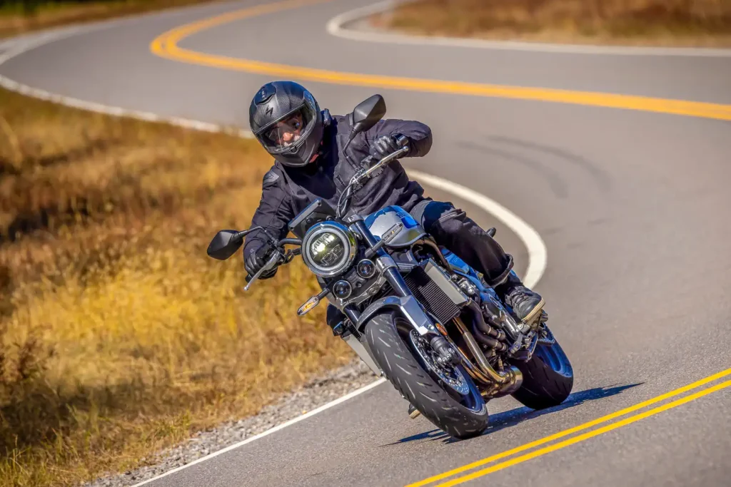 2026 Honda CB1000F being ridden through esses.
