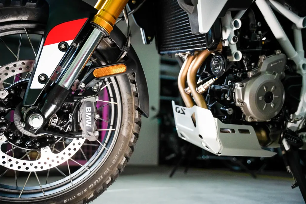 BMW Front brake caliper and heavy-duty skid plate