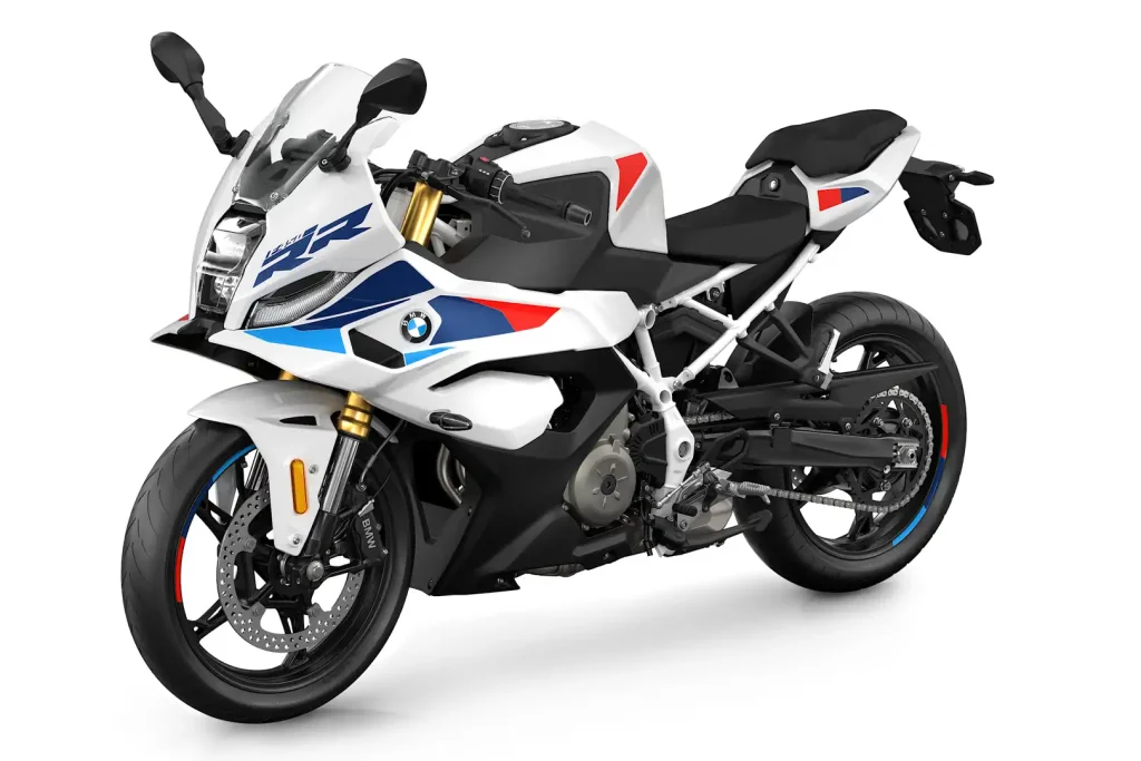 Left, front, 3/4 studio  photo of the 2027 BMW F 450 RR