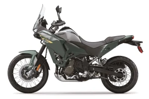 2027 Kawasaki KLE650 SE in Metallic Bluish Green, left side profile