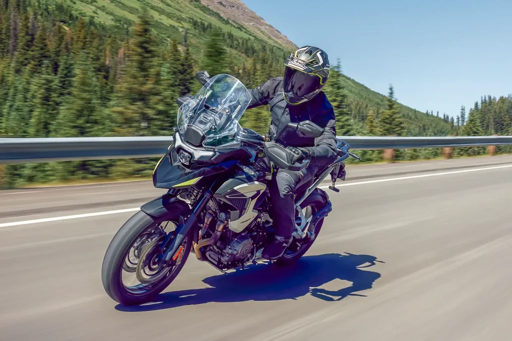 2027 Triumph Tiger 1200 GT Pro riding on the highway