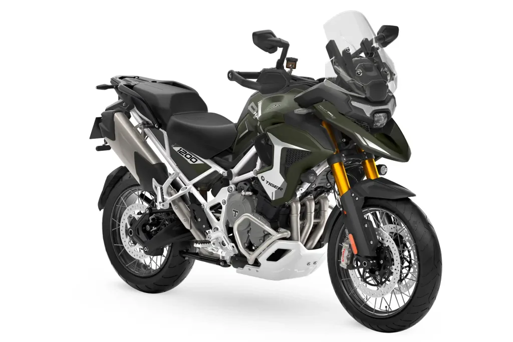 2027 Triumph Tiger 1200 Rally Pro right front three-quarter view