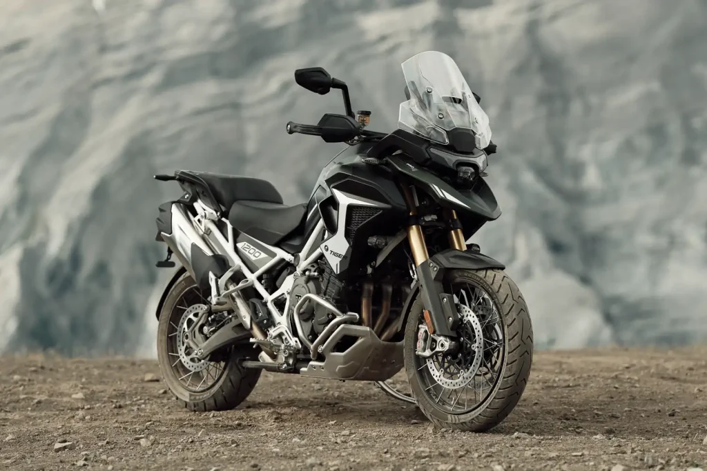 2027 Triumph Tiger 1200 Rally Pro left front three-quarter view