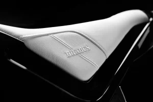 White Brabus Masterpiece leather seat with Shell quilting on the Urban E Fragment Edition