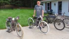 Joe Hackl’s Handmade Classics: Replicas From Cast-Off Parts Joe Hackl with three custom motorcycles he created.