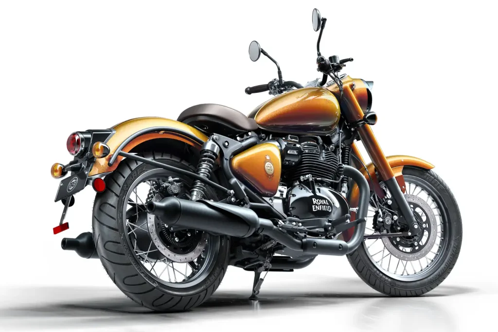 3/4 rear-right studio view of the  Royal Enfield Classic 650 125th Anniversary