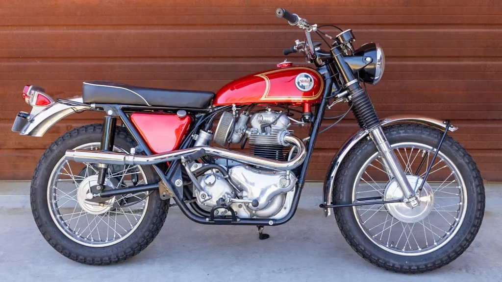 Right side of a 1967 Norton P11 scrambler.
