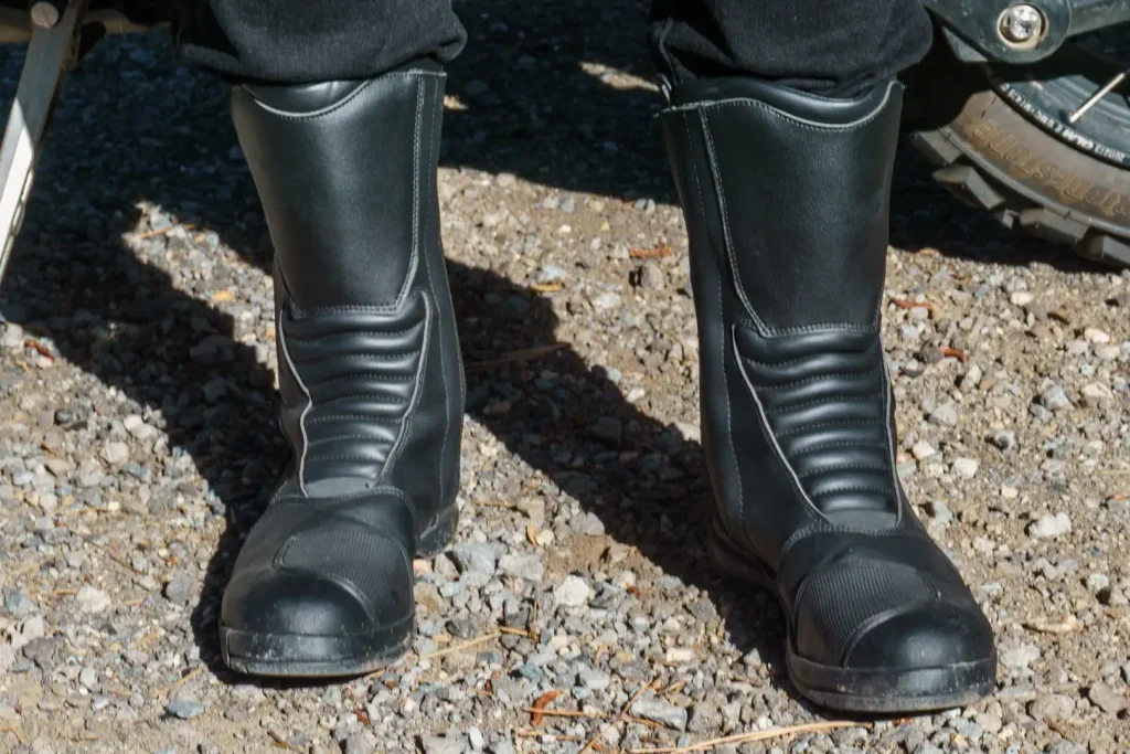 Rider showing the front view of the Xpd X-Venture H2Out boots